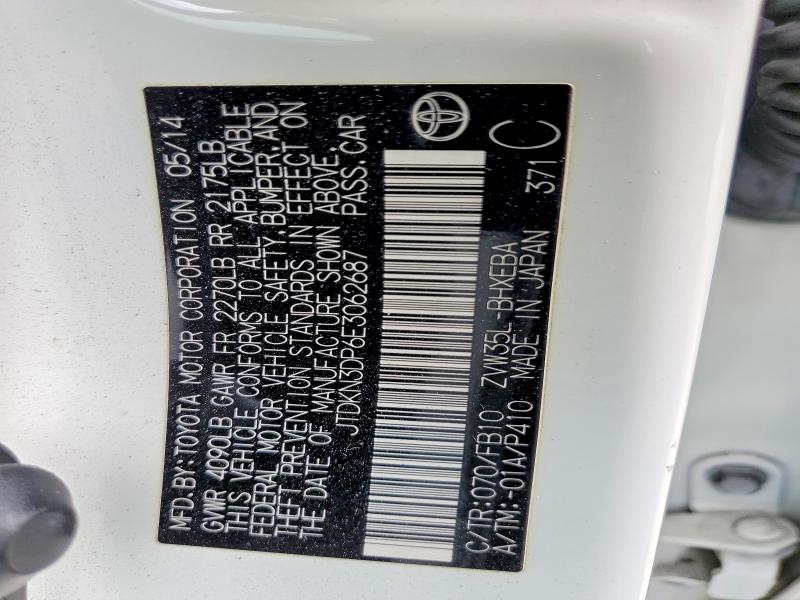61620256 :رقم المزاد ، JTDKN3DP6E3062687 vin ، 2014 Toyota Prius Plug-in Hybrid مزاد بيع