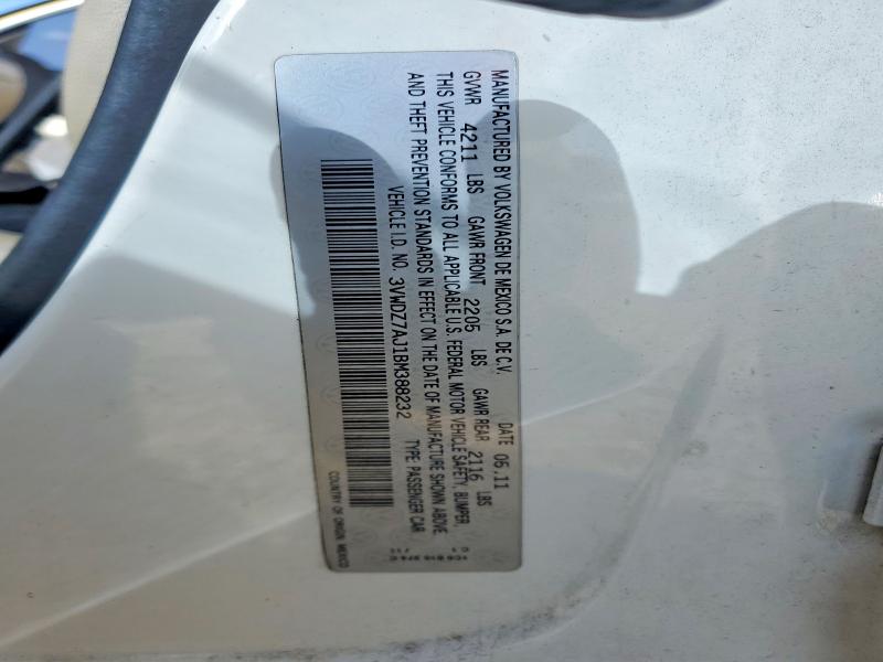 Продажа на аукционе авто 2011 Volkswagen Jetta, vin: 3VWDZ7AJ1BM388232, номер лота: 60069156