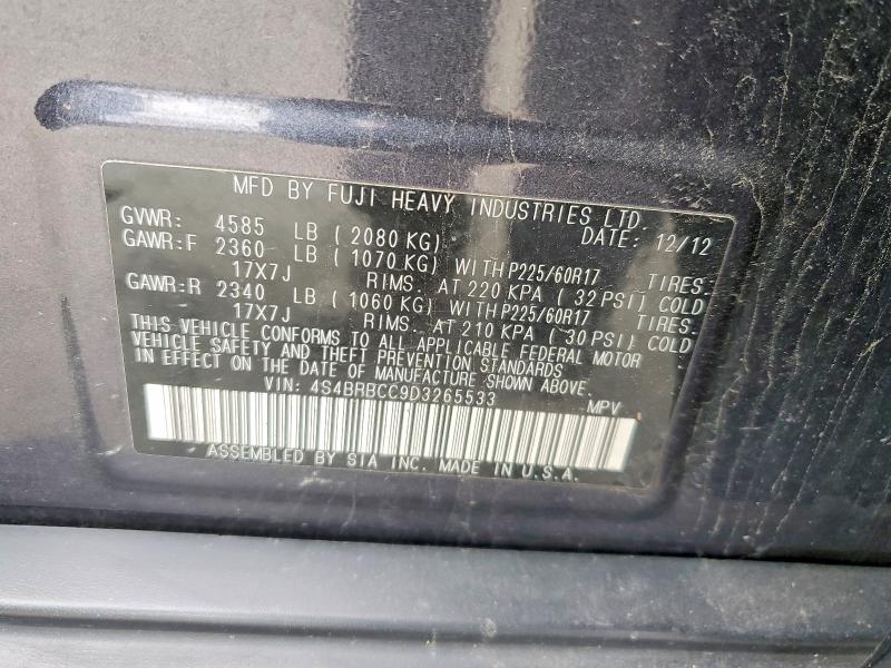 Aukcja sprzedaży 2013 Subaru Outback, vin: 4S4BRBCC9D3265533, numer aukcji: 61674366