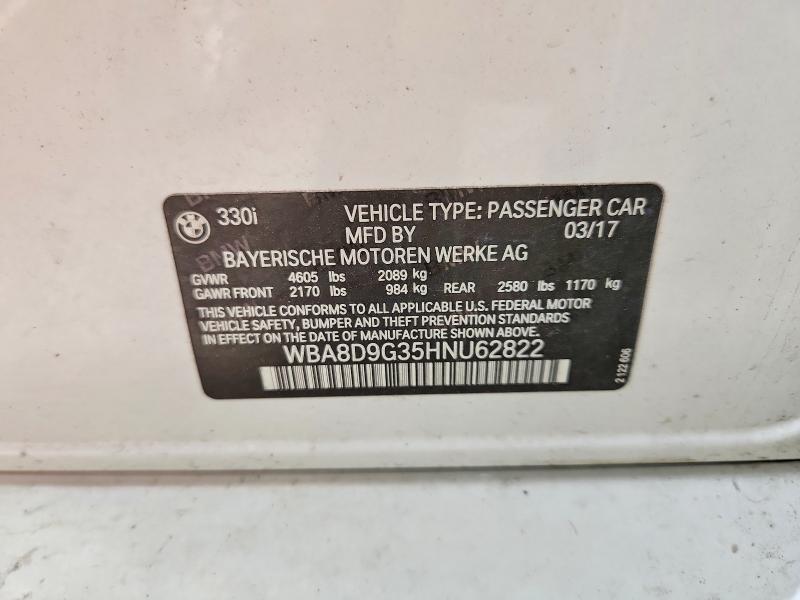 Продажа на аукционе авто 2017 Bmw 330, vin: WBA8D9G35HNU62822, номер лота: 59313936