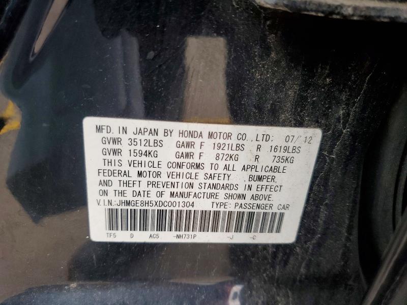 Продажа на аукционе авто 2013 Honda Fit, vin: JHMGE8H5XDC001304, номер лота: 60199266
