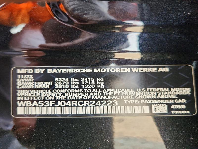 2024 Bmw 530 მანქანა იყიდება აუქციონზე, vin: WBA53FJ04RCR24223, აუქციონის ნომერი: 61390546