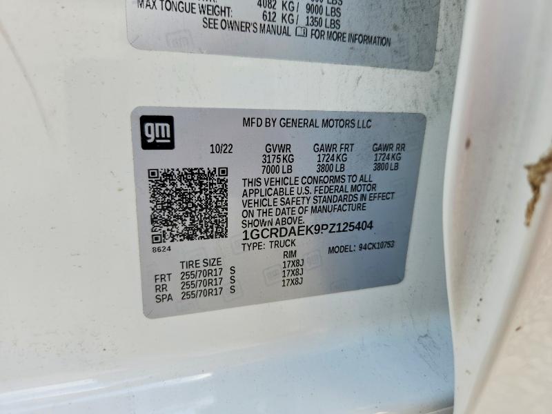 60917866 :رقم المزاد ، 1GCRDAEK9PZ125404 vin ، 2023 Chevrolet Silverado مزاد بيع