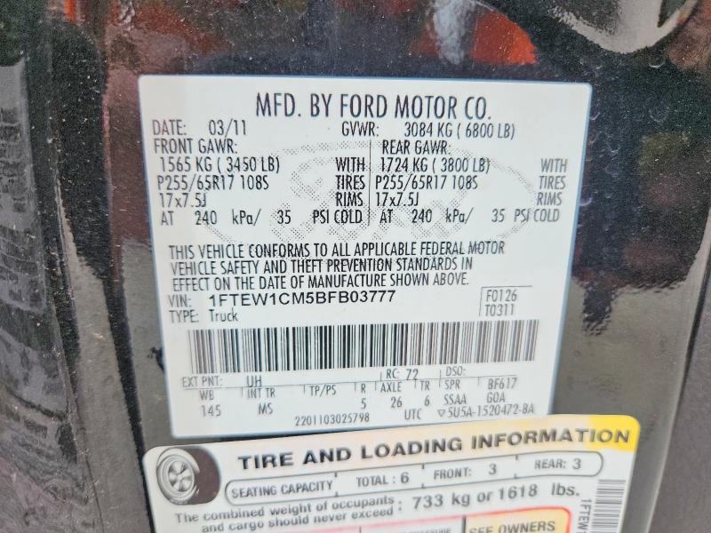 Aukcja sprzedaży 2011 Ford F-150, vin: 1FTEW1CM5BFB03777, numer aukcji: 60858416