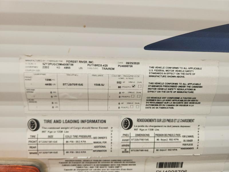 Продажа на аукционе авто 2021 Forest Riv Palomin, vin: 5ZT2PUGC0M4008706, номер лота: 62520146