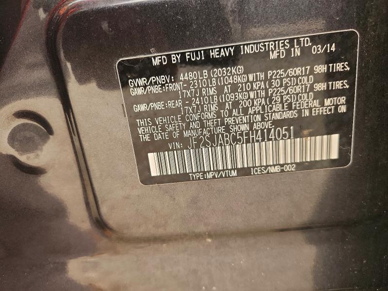 Продажа на аукционе авто 2015 Subaru Forester, vin: JF2SJABC5FH414051, номер лота: 60896376