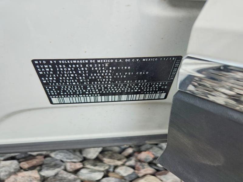 2020 Volkswagen Tiguan მანქანა იყიდება აუქციონზე, vin: 3VV2B7AX8LM068749, აუქციონის ნომერი: 60072866