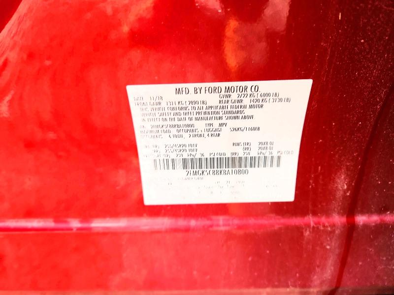 2019 Ford Flex მანქანა იყიდება აუქციონზე, vin: 2FMGK5C88KBA10800, აუქციონის ნომერი: 61913166