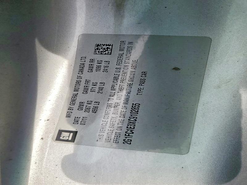 Aukcja sprzedaży 2012 Chevrolet Camaro, vin: 2G1FC1E3XC9102855, numer aukcji: 63004206