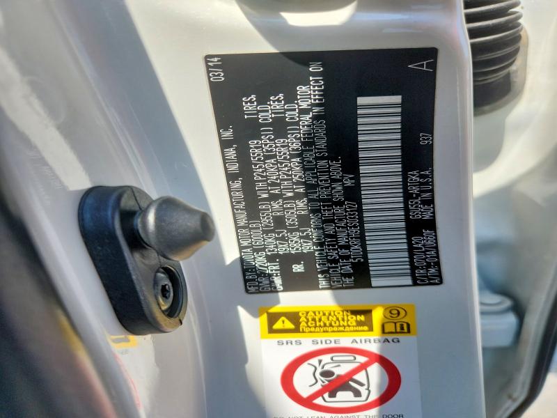 Продаж на аукціоні авто 2014 Toyota Highlander, vin: 5TDDKRFH9ES033127, номер лоту: 60169296