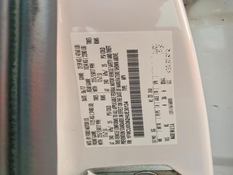 Продажа на аукционе авто 2017 Ford Escape, vin: 1FMCU0G92HUE30134, номер лота: 63055836