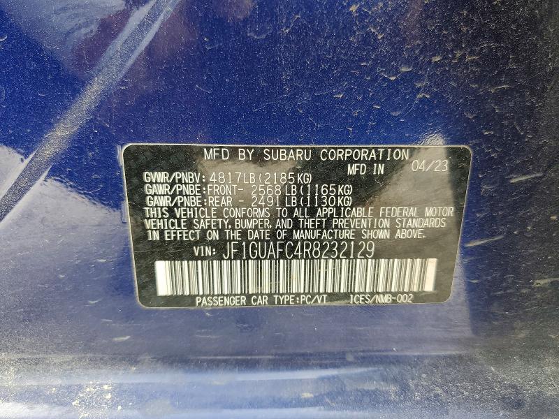 59837686 :رقم المزاد ، JF1GUAFC4R8232129 vin ، 2024 Subaru Impreza مزاد بيع
