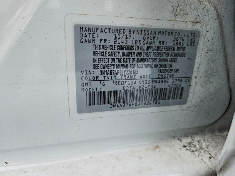 Продажа на аукционе авто 2018 Nissan Sentra, vin: 3N1AB7AP8JY226185, номер лота: 61535656