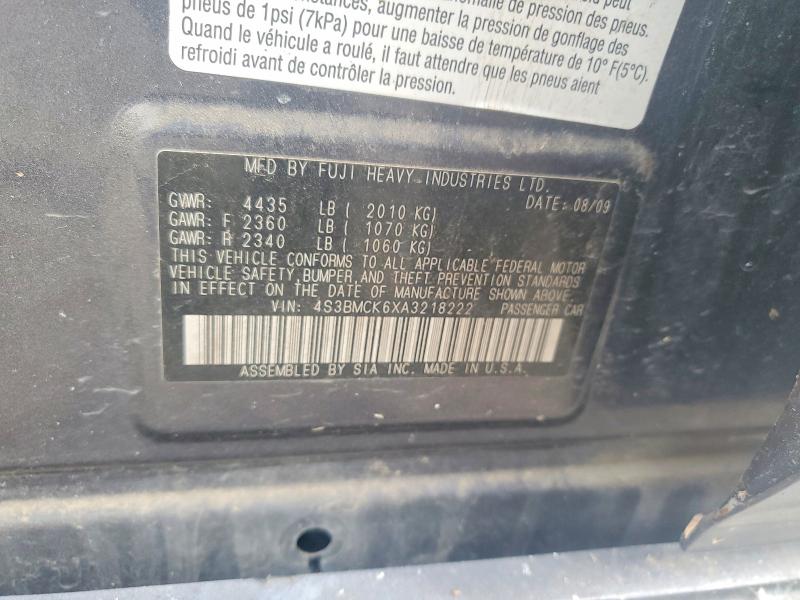 Продаж на аукціоні авто 2010 Subaru Legacy, vin: 4S3BMCK6XA3218222, номер лоту: 62108766