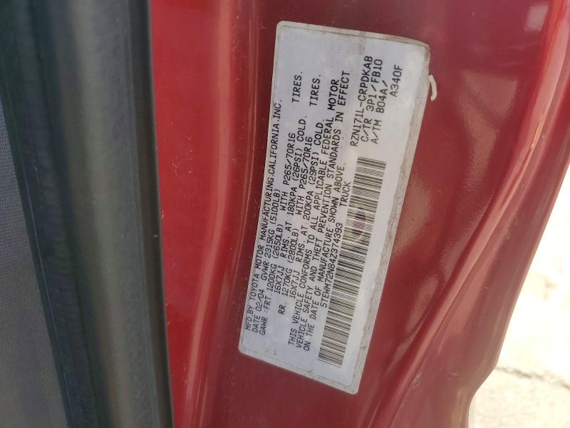 Aukcja sprzedaży 2004 Toyota Tacoma, vin: 5TEWM72N84Z374393, numer aukcji: 60825656