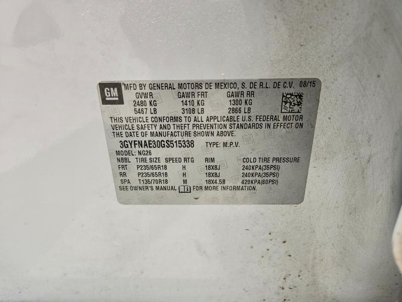 Продажа на аукционе авто 2016 Cadillac Srx, vin: 3GYFNAE30GS515338, номер лота: 63035846
