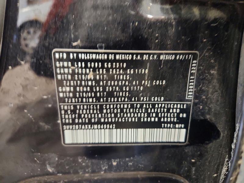 Aukcja sprzedaży 2018 Volkswagen Tiguan, vin: 3VV2B7AXXJM049942, numer aukcji: 61754036
