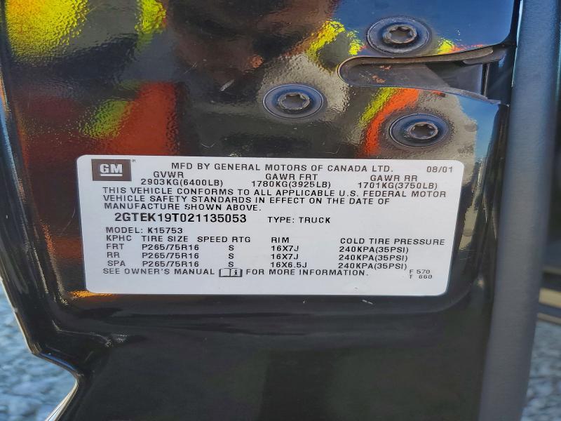 Продаж на аукціоні авто 2002 Gmc New Sierra, vin: 2GTEK19T021135053, номер лоту: 61007266