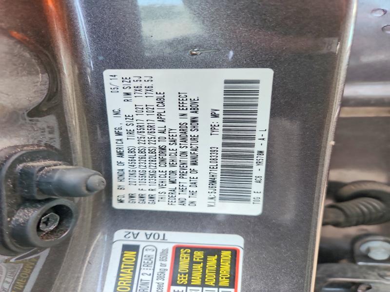 Продажа на аукционе авто 2014 Honda Cr-v, vin: 5J6RM4H71EL083393, номер лота: 60310636