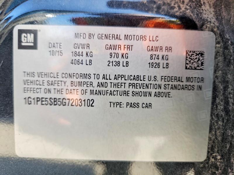 Aukcja sprzedaży 2016 Chevrolet Cruze Limited, vin: 1G1PE5SB5G7203102, numer aukcji: 61514696