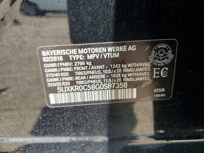 Продажа на аукционе авто 2016 Bmw X5, vin: 5UXKR0C58G0S87358, номер лота: 59895216