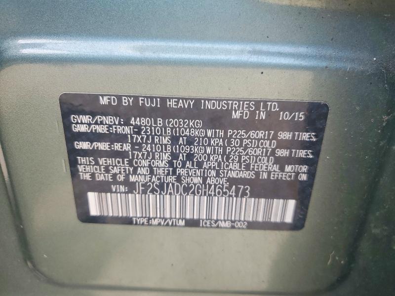 60669106 :رقم المزاد ، JF2SJADC2GH465473 vin ، 2016 Subaru Forester مزاد بيع