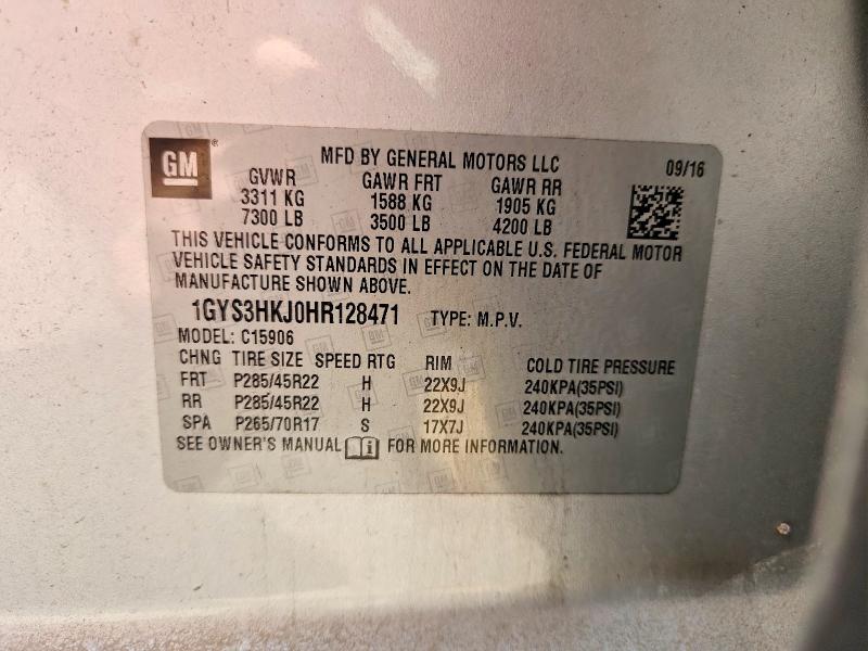 Aukcja sprzedaży 2017 Cadillac Escalade, vin: 1GYS3HKJ0HR128471, numer aukcji: 58503176