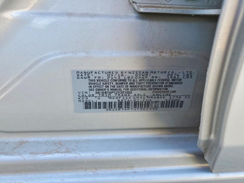Продажа на аукционе авто 2018 Nissan Sentra, vin: 3N1AB7AP7JY301992, номер лота: 60183066
