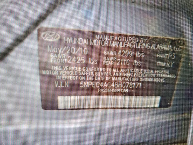 Продаж на аукціоні авто 2011 Hyundai Sonata, vin: 5NPEC4AC4BH078171, номер лоту: 60435456