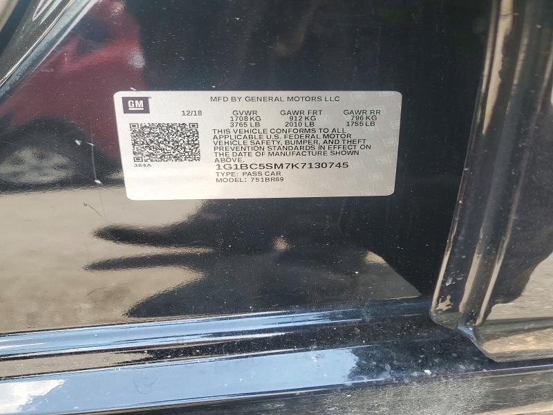 Aukcja sprzedaży 2019 Chevrolet Cruze, vin: 1G1BC5SM7K7130745, numer aukcji: 58438856