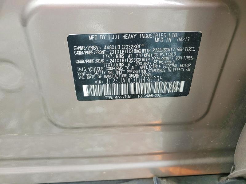 60634726 :رقم المزاد ، JF2SJADC3EH436335 vin ، 2014 Subaru Forester مزاد بيع