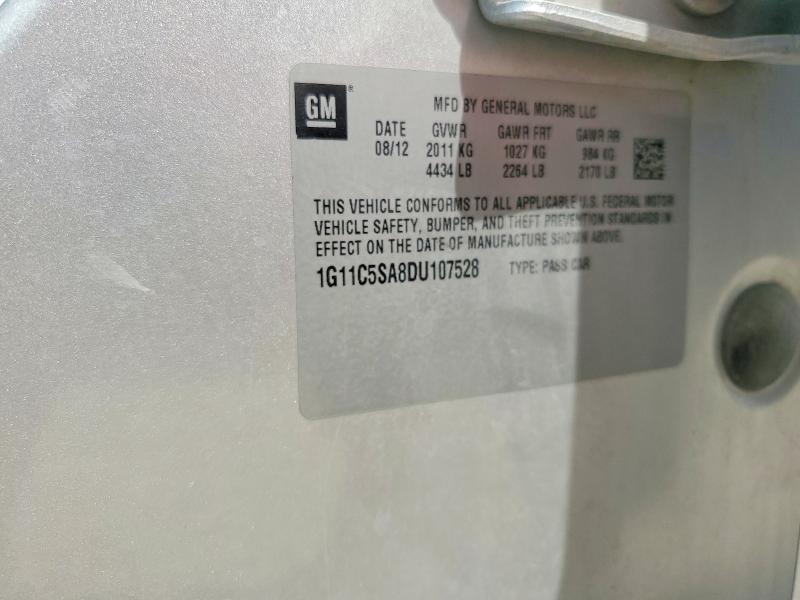 Продаж на аукціоні авто 2013 Chevrolet Malibu, vin: 1G11C5SA8DU107528, номер лоту: 61417476
