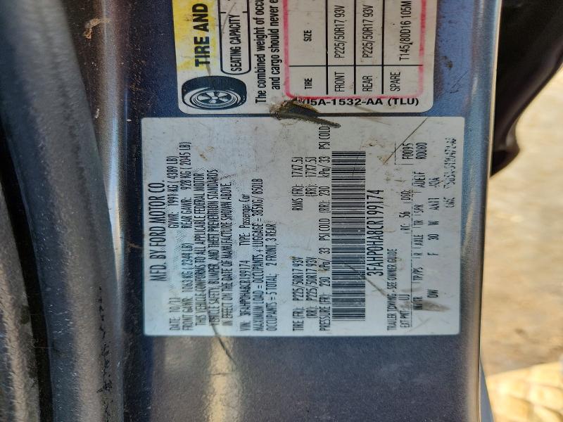 2012 Ford Fusion მანქანა იყიდება აუქციონზე, vin: 3FAHP0HA8CR199174, აუქციონის ნომერი: 61154286