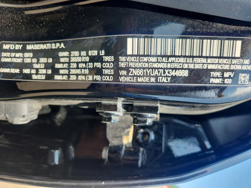Auction sale of the 2020 Maserati Levante, vin: ZN661YUA7LX344668, lot number: 62233326