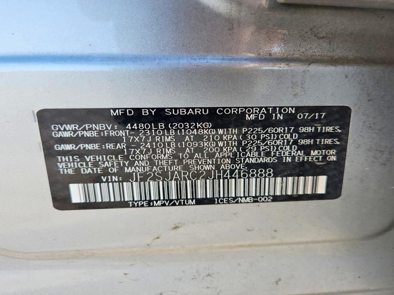 Aukcja sprzedaży 2018 Subaru Forester, vin: JF2SJARC2JH446888, numer aukcji: 60747506