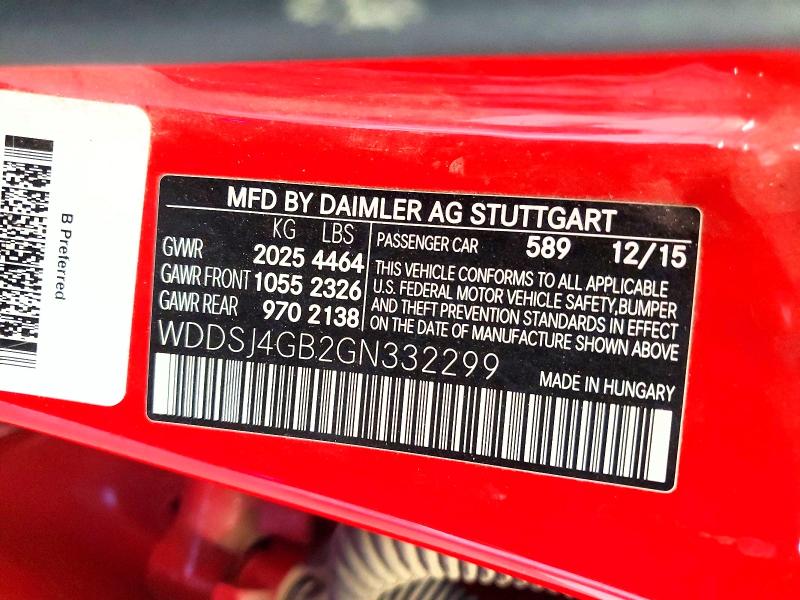 Aukcja sprzedaży 2016 Mercedes-benz Cla, vin: WDDSJ4GB2GN332299, numer aukcji: 85457445