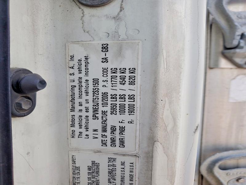 2007 Hino Hino 268 მანქანა იყიდება აუქციონზე, vin: 5PVNE8JT572S51500, აუქციონის ნომერი: 59876266