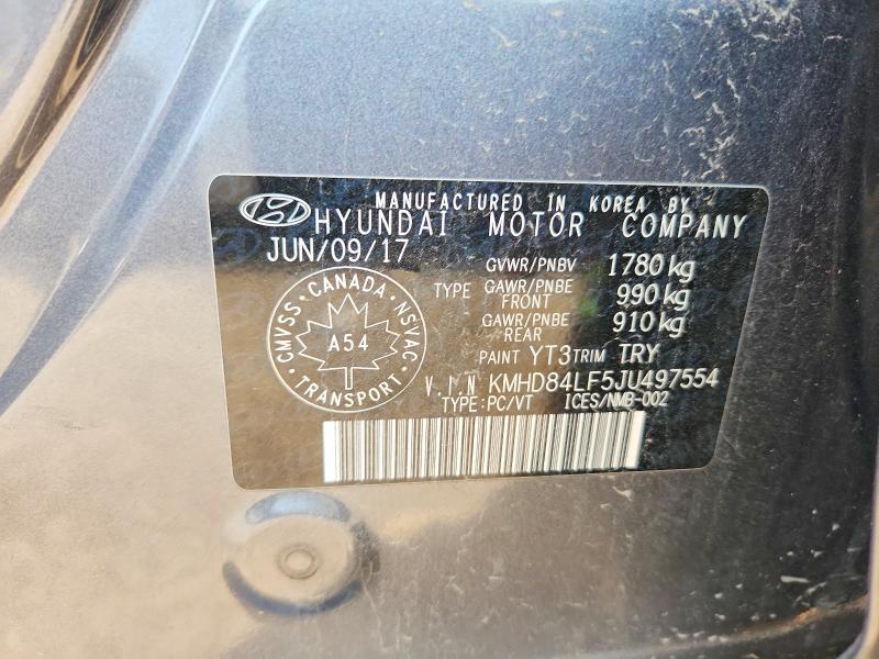 2018 Hyundai Elantra მანქანა იყიდება აუქციონზე, vin: KMHD84LF5JU497554, აუქციონის ნომერი: 58718366