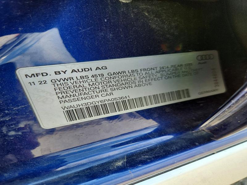 59630726 :رقم المزاد ، WAUH3DGY6PA053641 vin ، 2023 Audi S3 مزاد بيع
