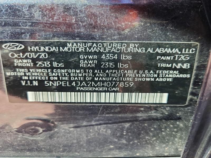 Aukcja sprzedaży 2021 Hyundai Sonata, vin: 5NPEL4JA2MH077859, numer aukcji: 60959156