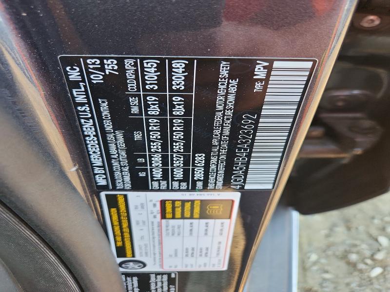 2014 Mercedes-benz Ml მანქანა იყიდება აუქციონზე, vin: 4JGDA5HB4EA323692, აუქციონის ნომერი: 61790306