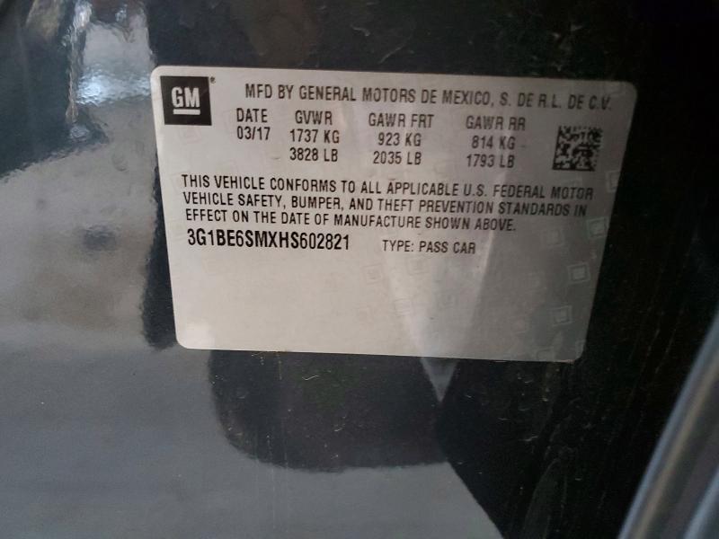 Aukcja sprzedaży 2017 Chevrolet Cruze, vin: 3G1BE6SMXHS602821, numer aukcji: 62434896