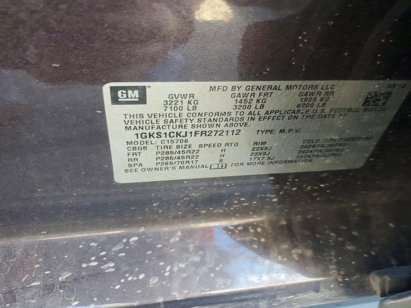 Aukcja sprzedaży 2015 Gmc Yukon, vin: 1GKS1CKJ1FR272112, numer aukcji: 59673436
