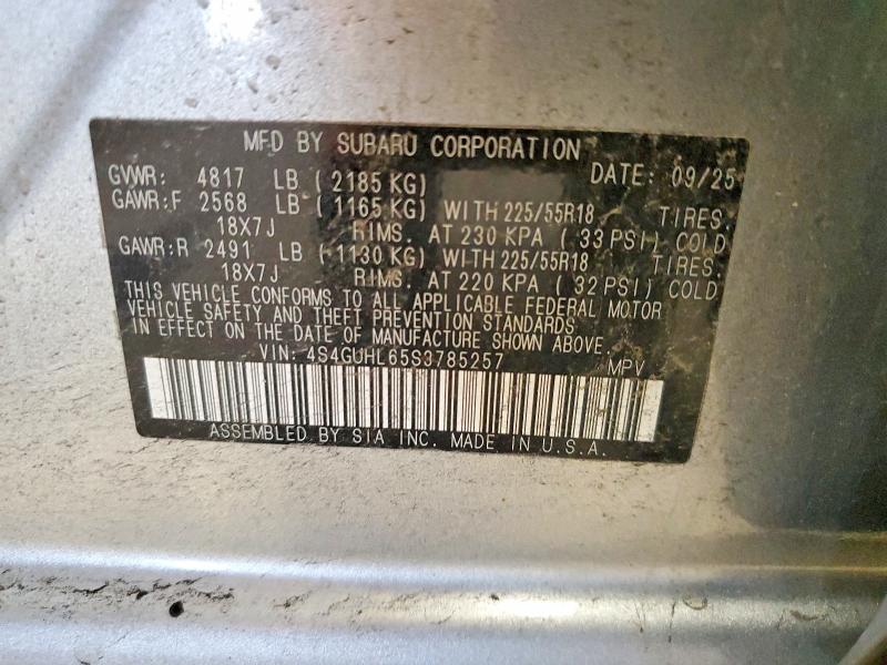 2025 Subaru Crosstrek მანქანა იყიდება აუქციონზე, vin: 4S4GUHL65S3785257, აუქციონის ნომერი: 62980216