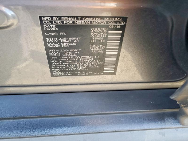 63532626 :رقم المزاد ، KNMAT2MT7JP576656 vin ، 2018 Nissan Rogue مزاد بيع