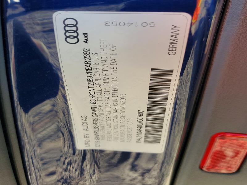 Продажа на аукционе авто 2020 Audi A4, vin: WAUHMAF40LN007607, номер лота: 61974256