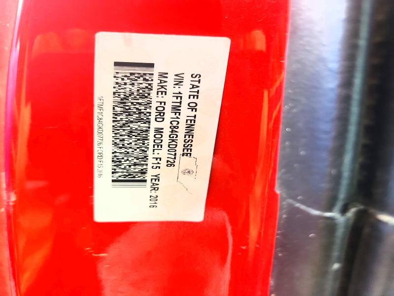 2016 Ford F150 მანქანა იყიდება აუქციონზე, vin: 1FTMF1C84GKD07726, აუქციონის ნომერი: 59350166