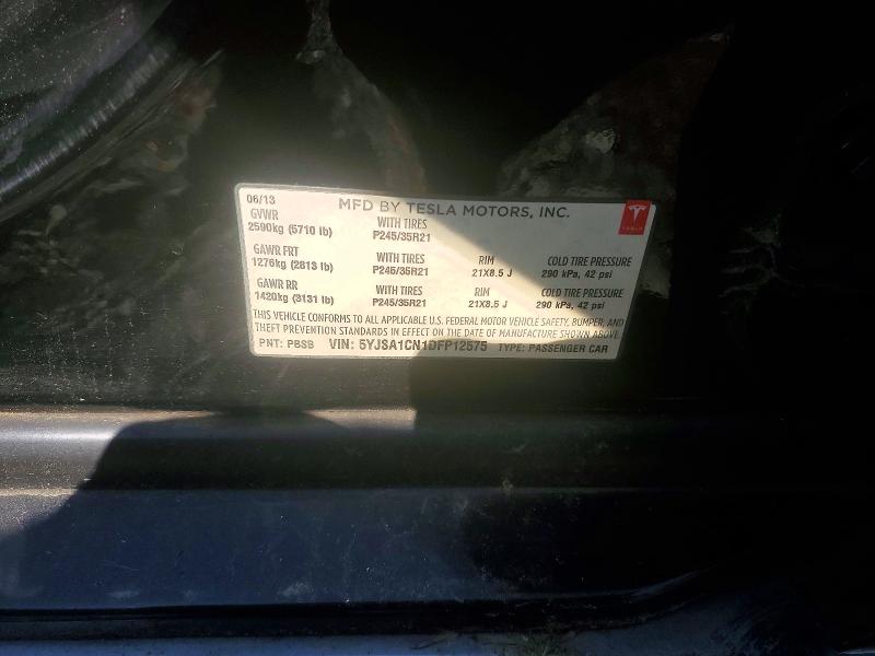 60146076 :رقم المزاد ، 5YJSA1CN1DFP12575 vin ، 2013 Tesla Model S مزاد بيع