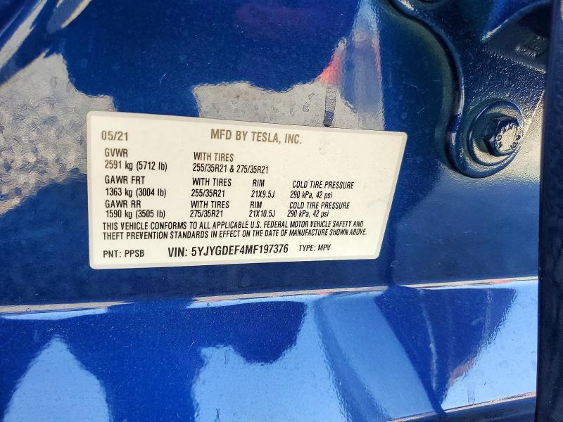 Aukcja sprzedaży 2021 Tesla Model Y, vin: 5YJYGDEF4MF197376, numer aukcji: 62717126
