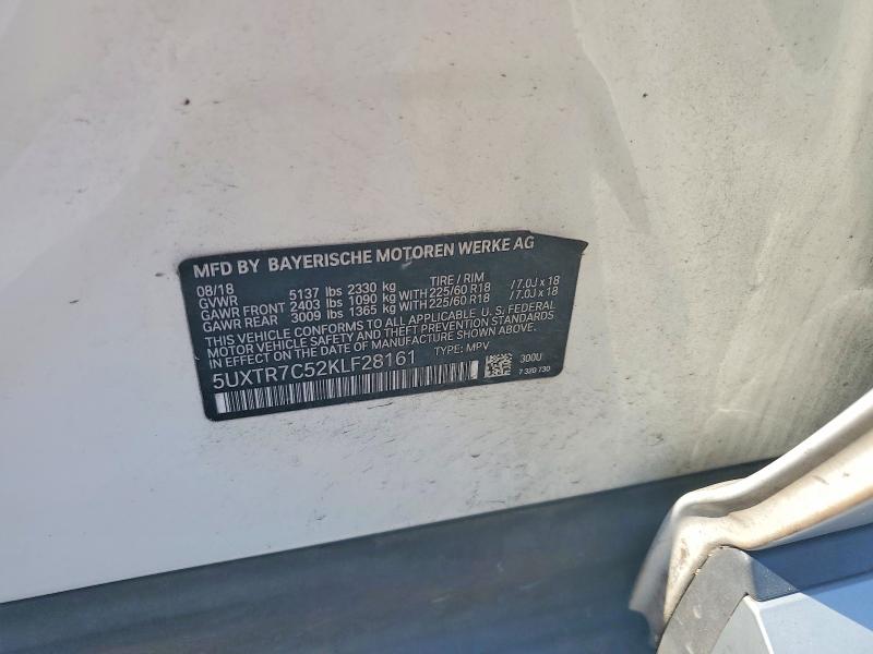 Aukcja sprzedaży 2019 Bmw X3, vin: 5UXTR7C52KLF28161, numer aukcji: 59963916